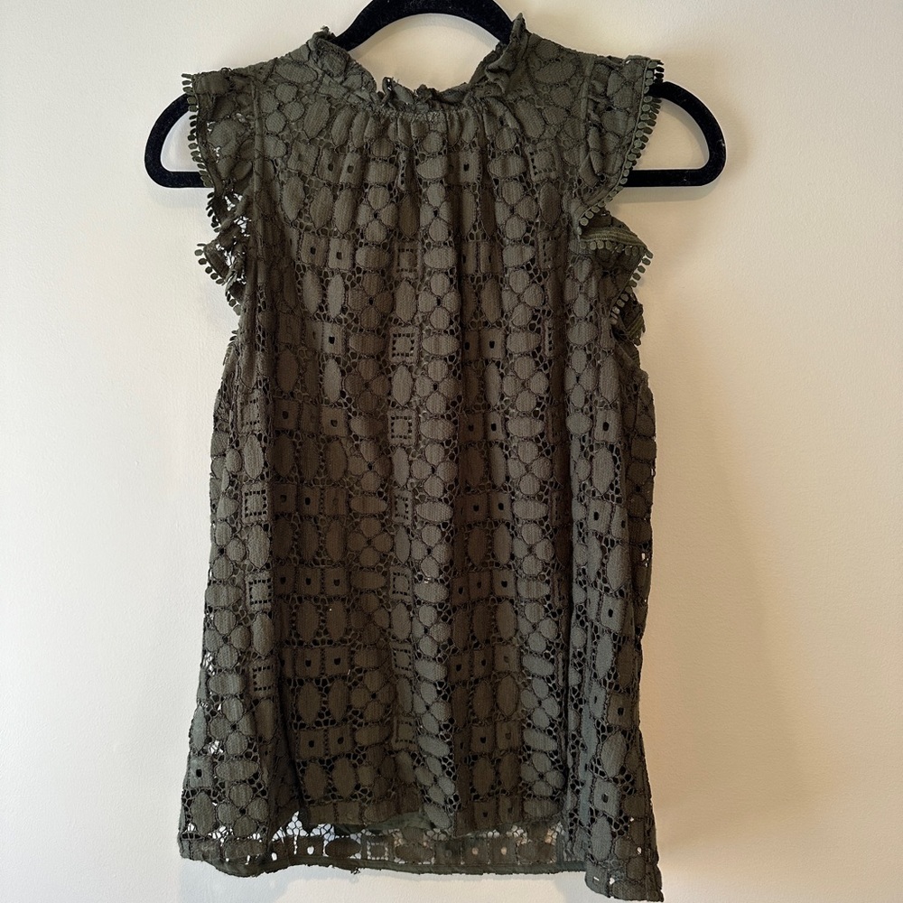 Maeve Army Green Crochet Tank